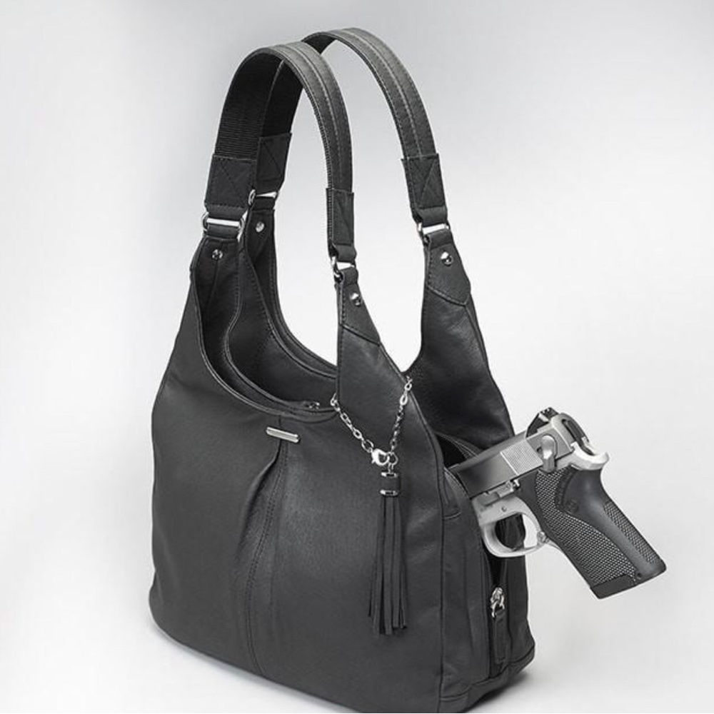 Gun Tote’n Mamas Pleated Slouch Shoulder Bag, Carry Concealed Gun Purse